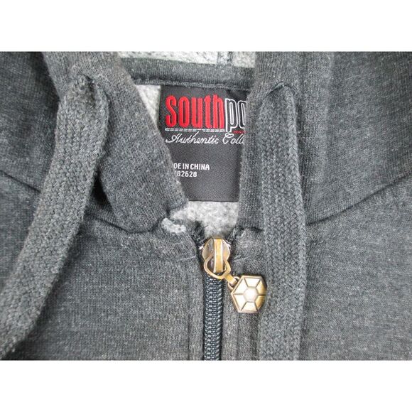 Southpole Sweater Mens Small Gray Logo Full Zip Y2K Hip Hop‎ Hooded* - Picture 5 of 12